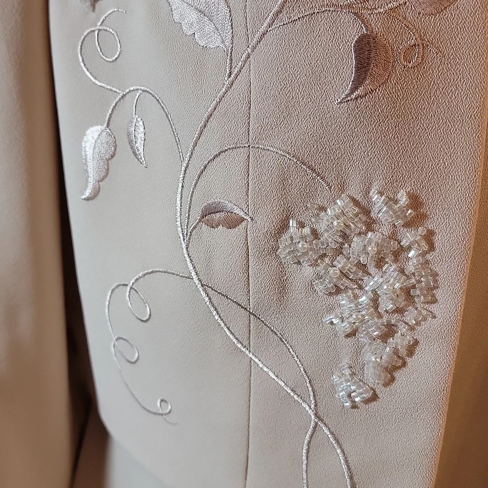 𝅺ADRIANNA Papell elegant maxi dress with cropped overlay sequin jacket - Picture 5 of 16